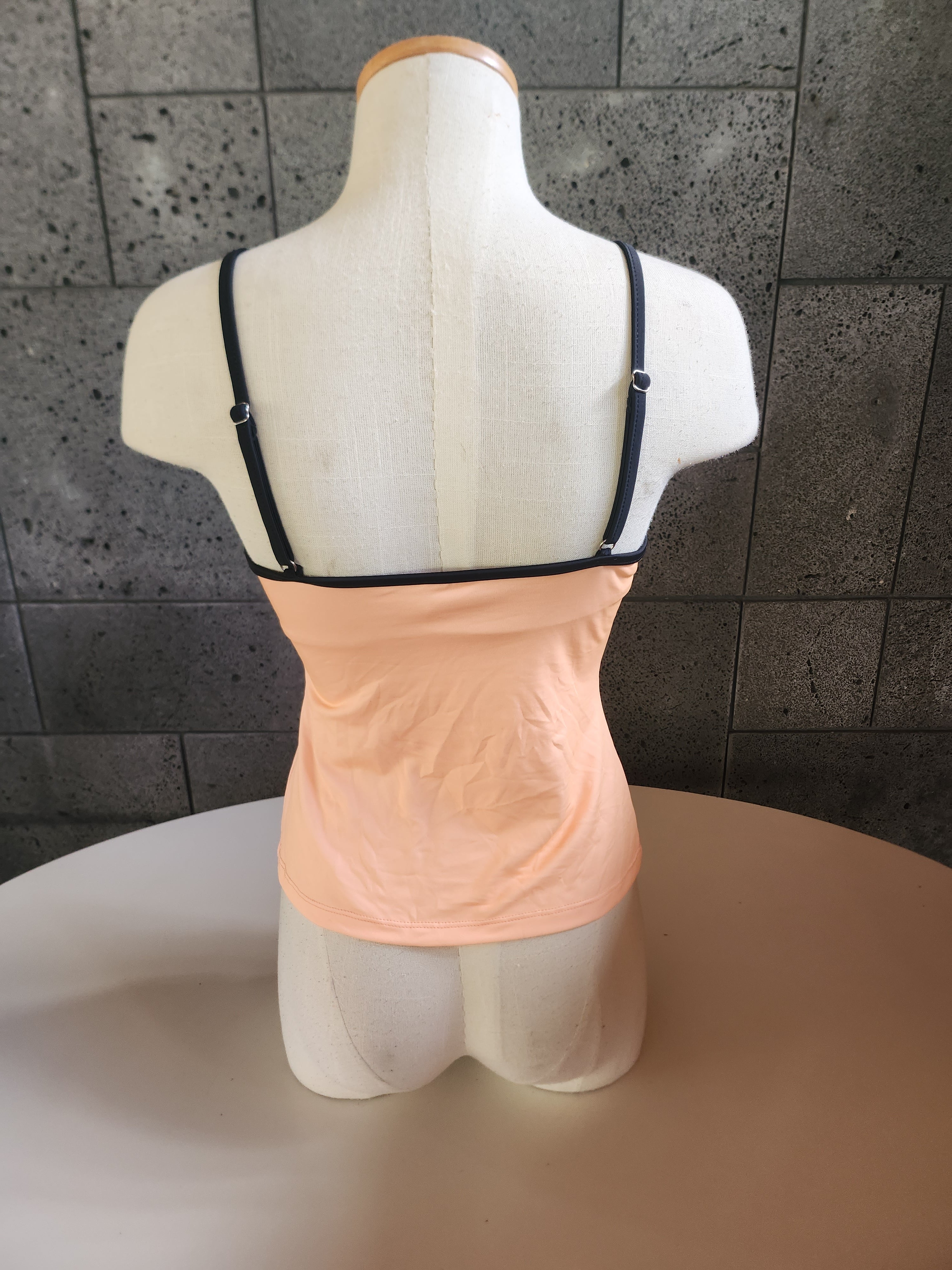 Loco Boutique Neon Black Piping Cami Tankini Top