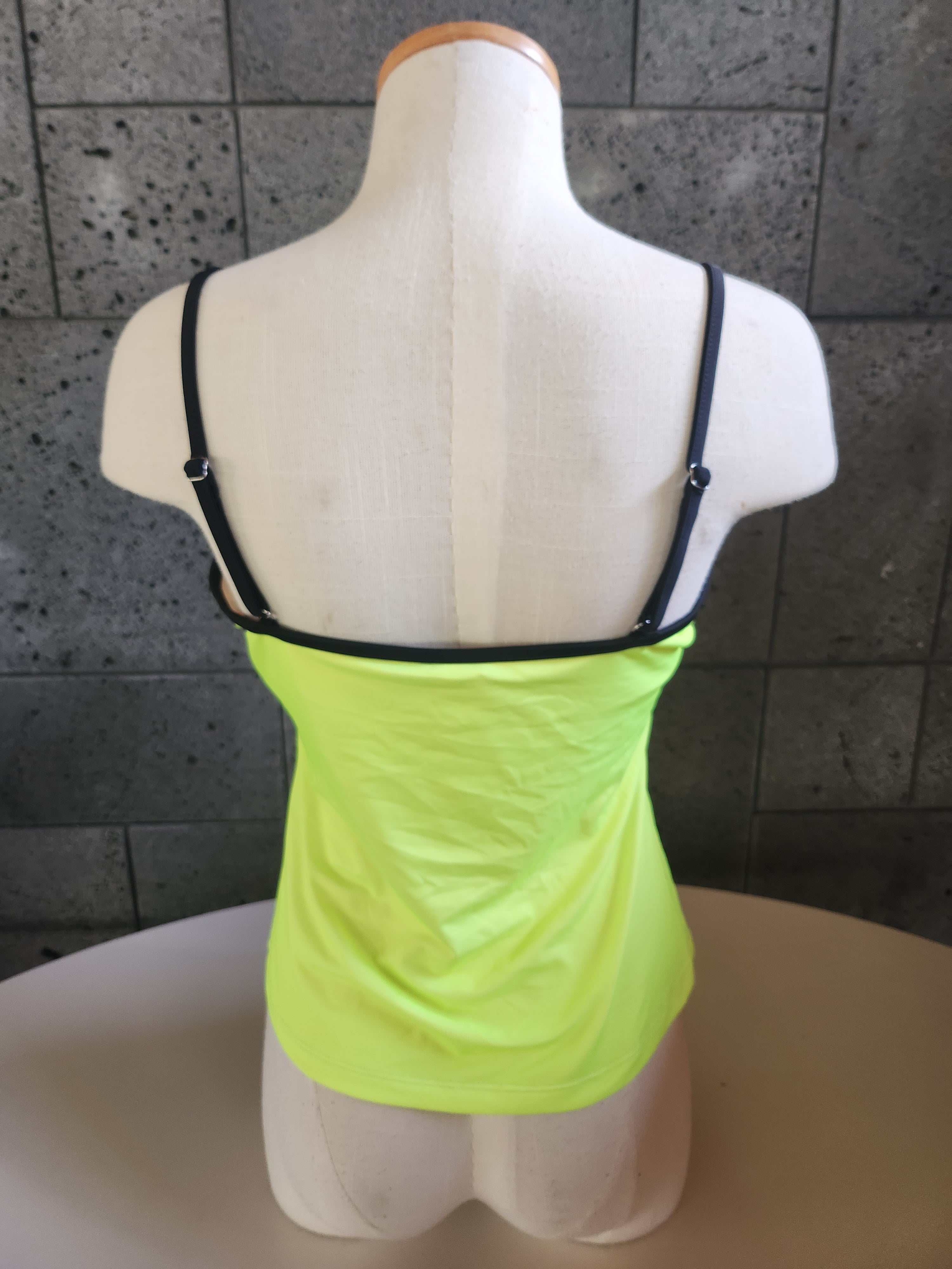 Loco Boutique Neon Black Piping Cami Tankini Top