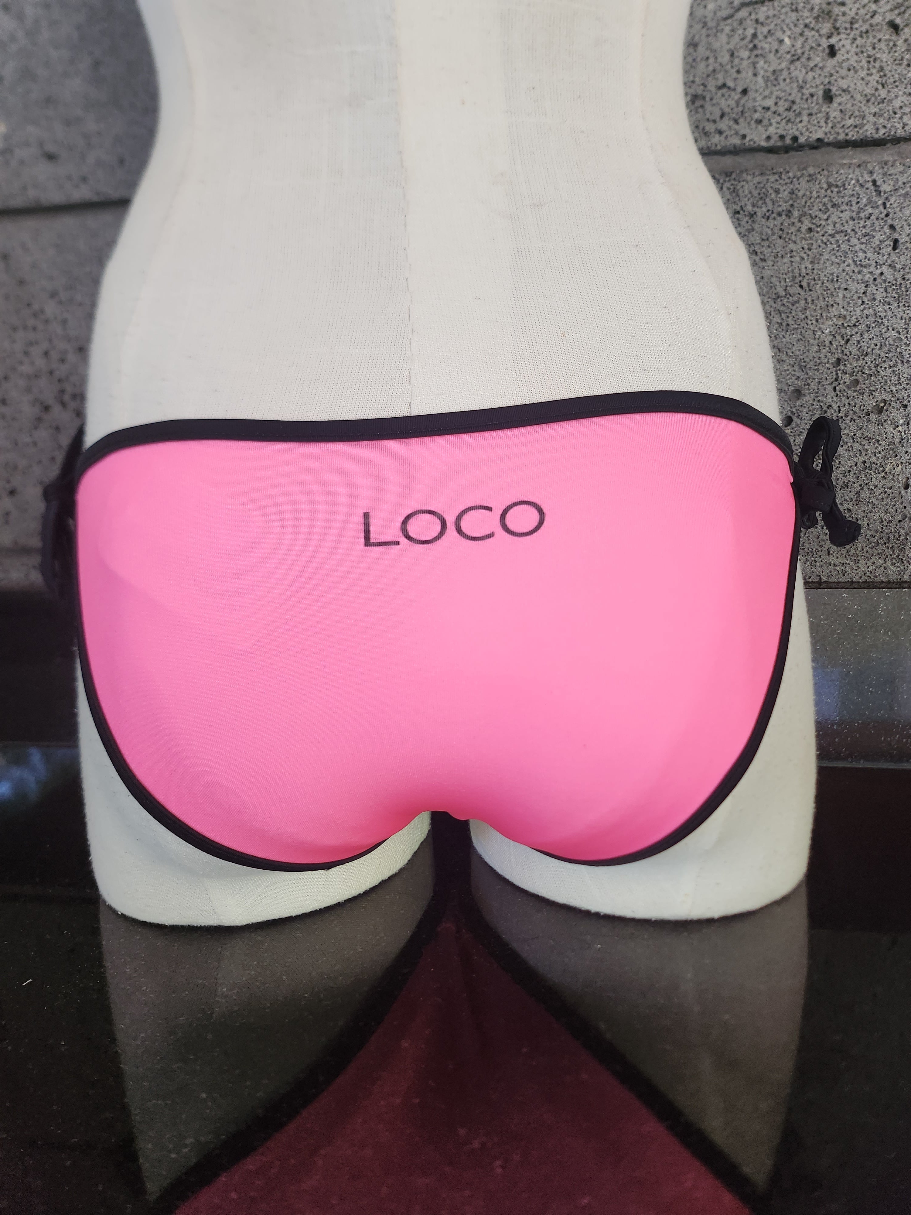 Loco Boutique Neon Black Piping Removable Bows