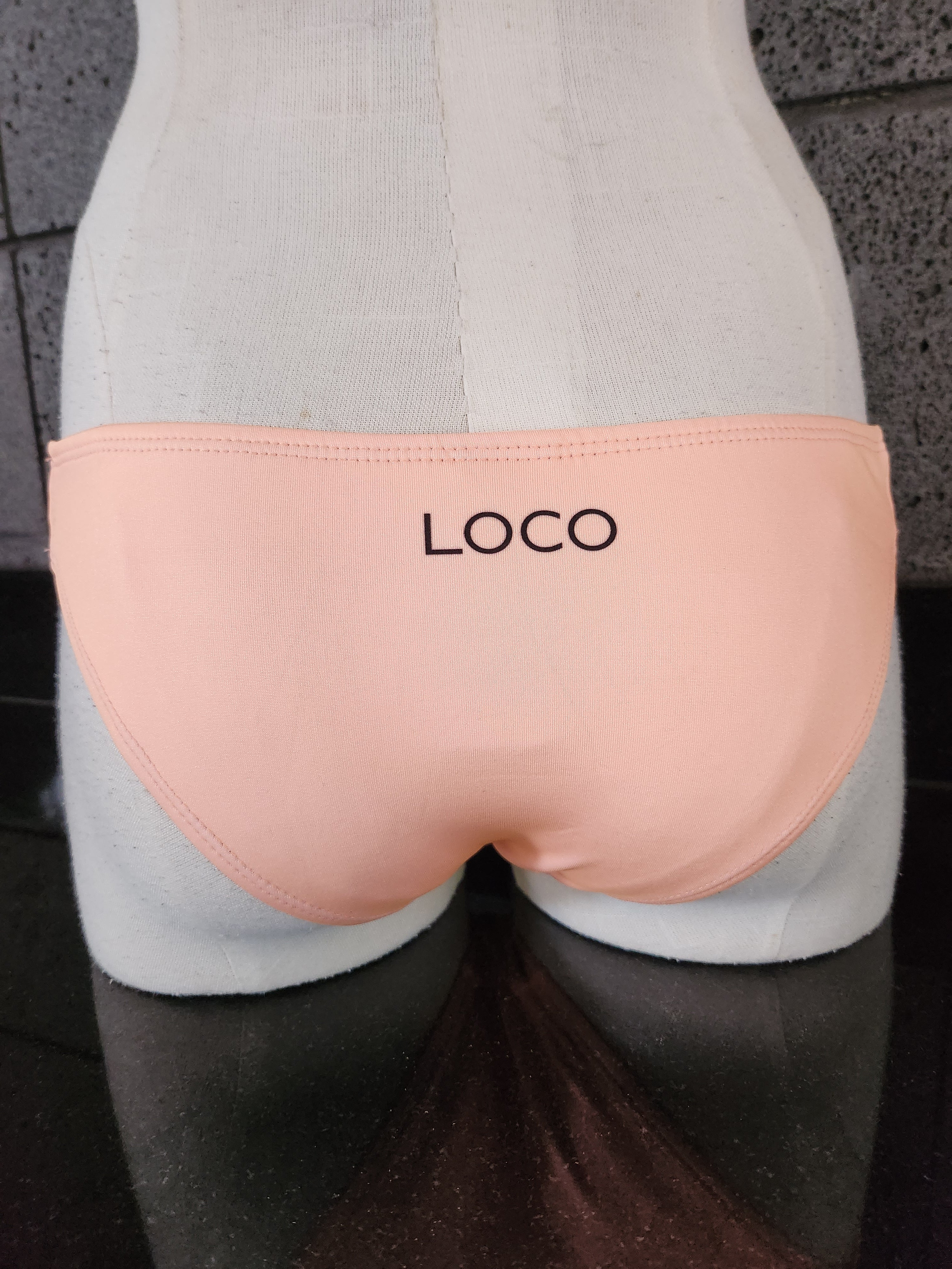 Loco Boutique Neon Black Piping Strappy Spaghetti Sides Bikini Bottom