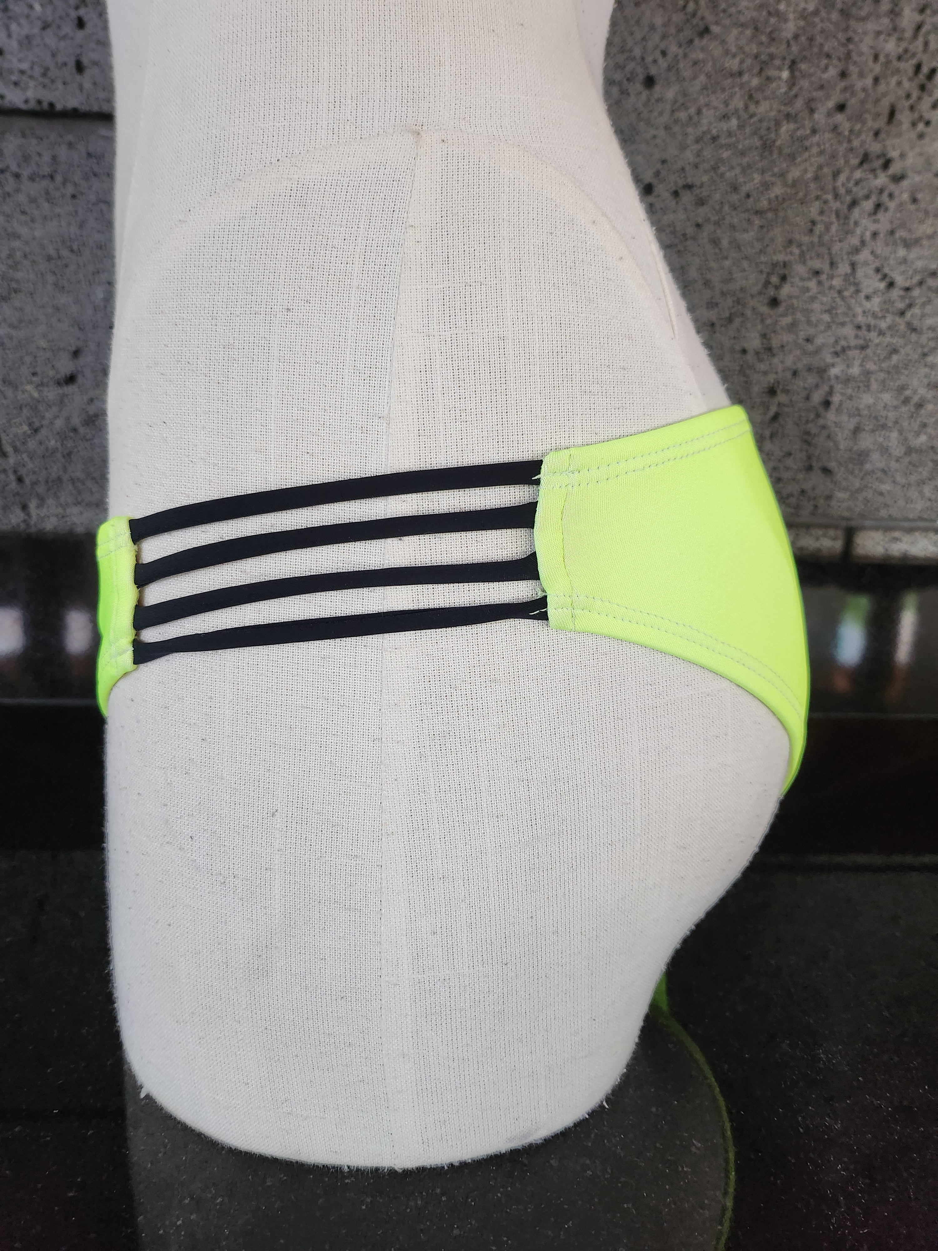 Neon Black Piping Strappy Spaghetti Sides - Loco Boutique