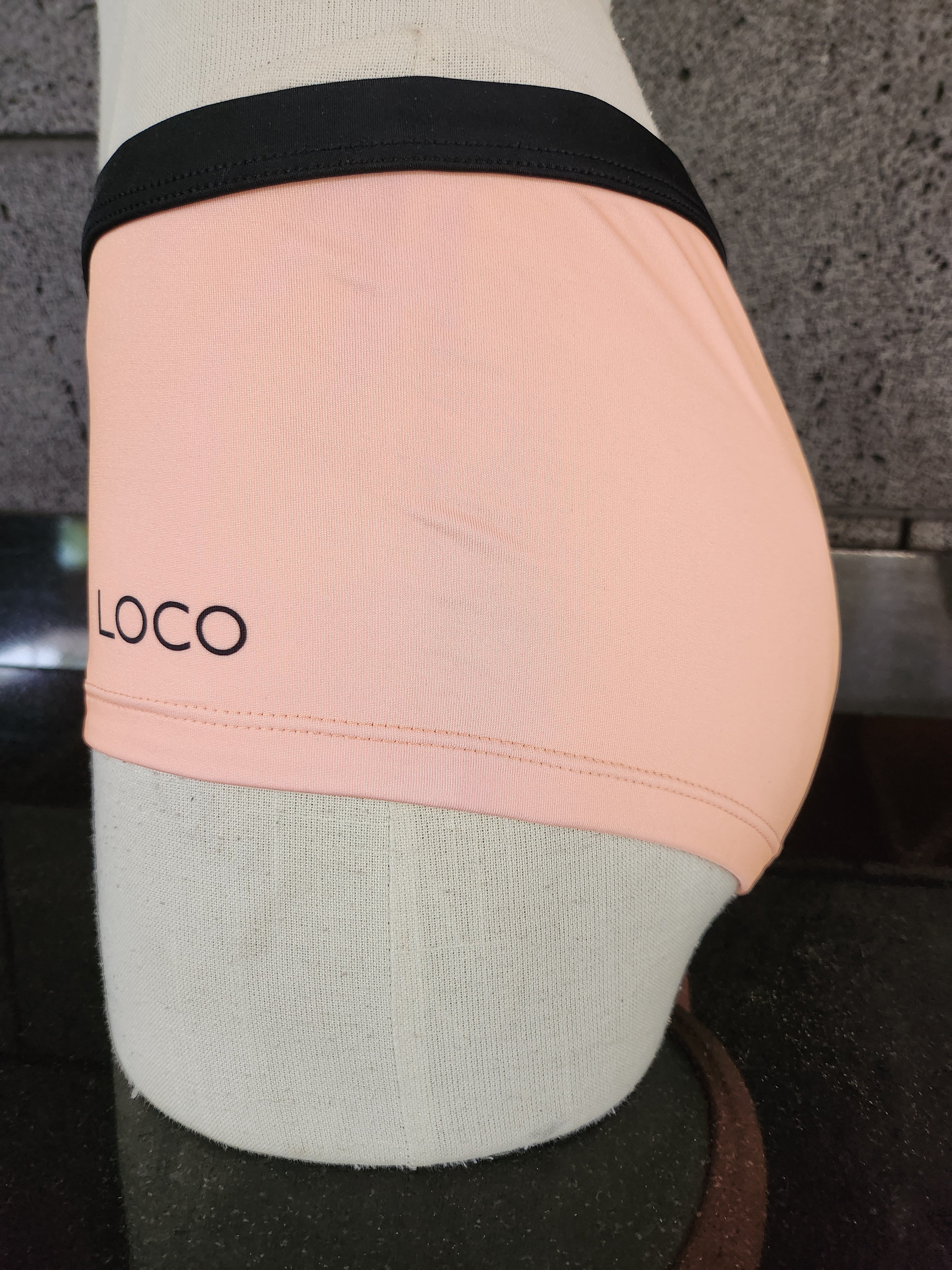 Loco Boutique Neon Black Piping Banded Waist Boyshort Swim Bottom