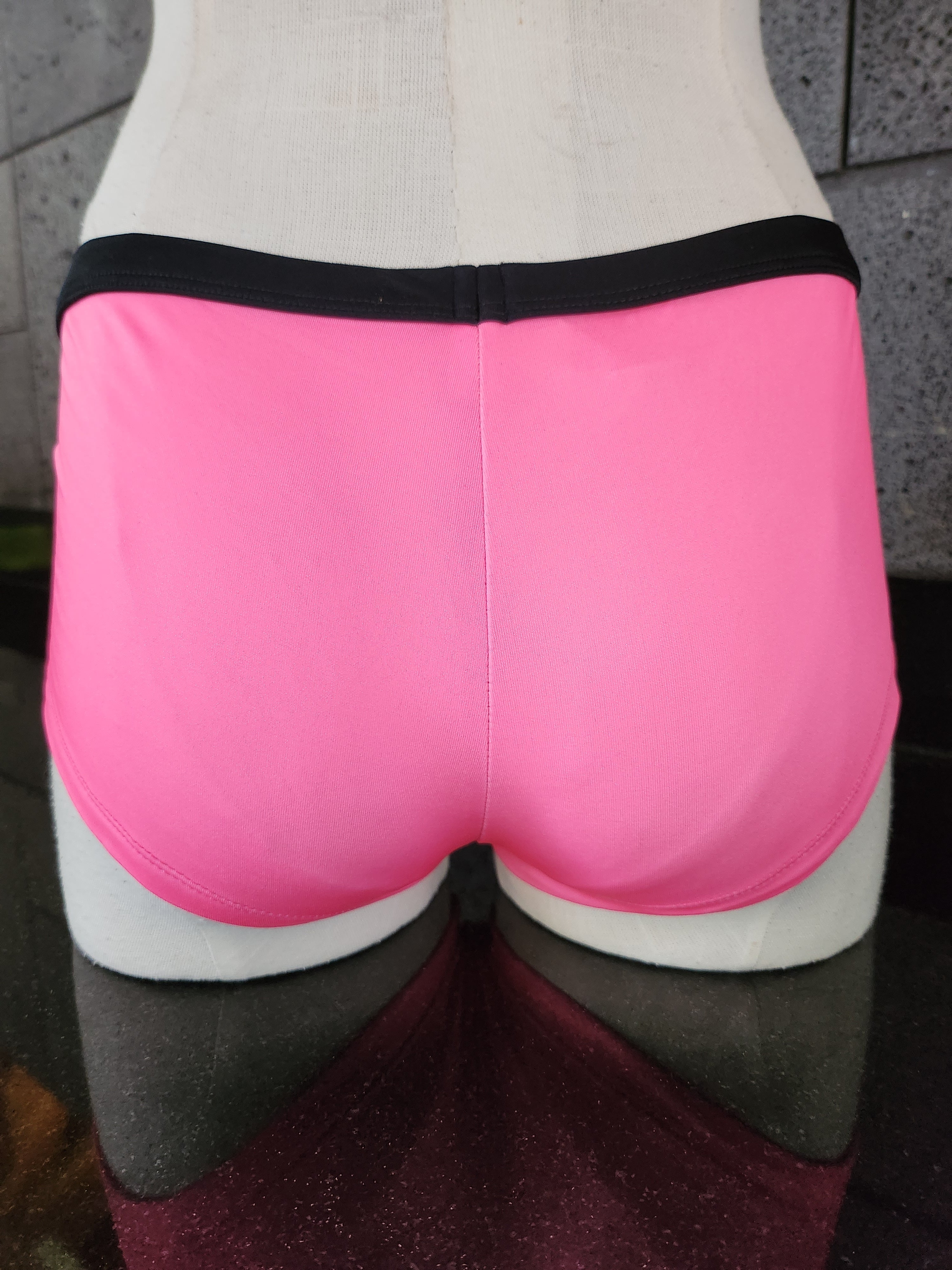 Loco Boutique Neon Black Piping Banded Waist Boyshort Swim Bottom