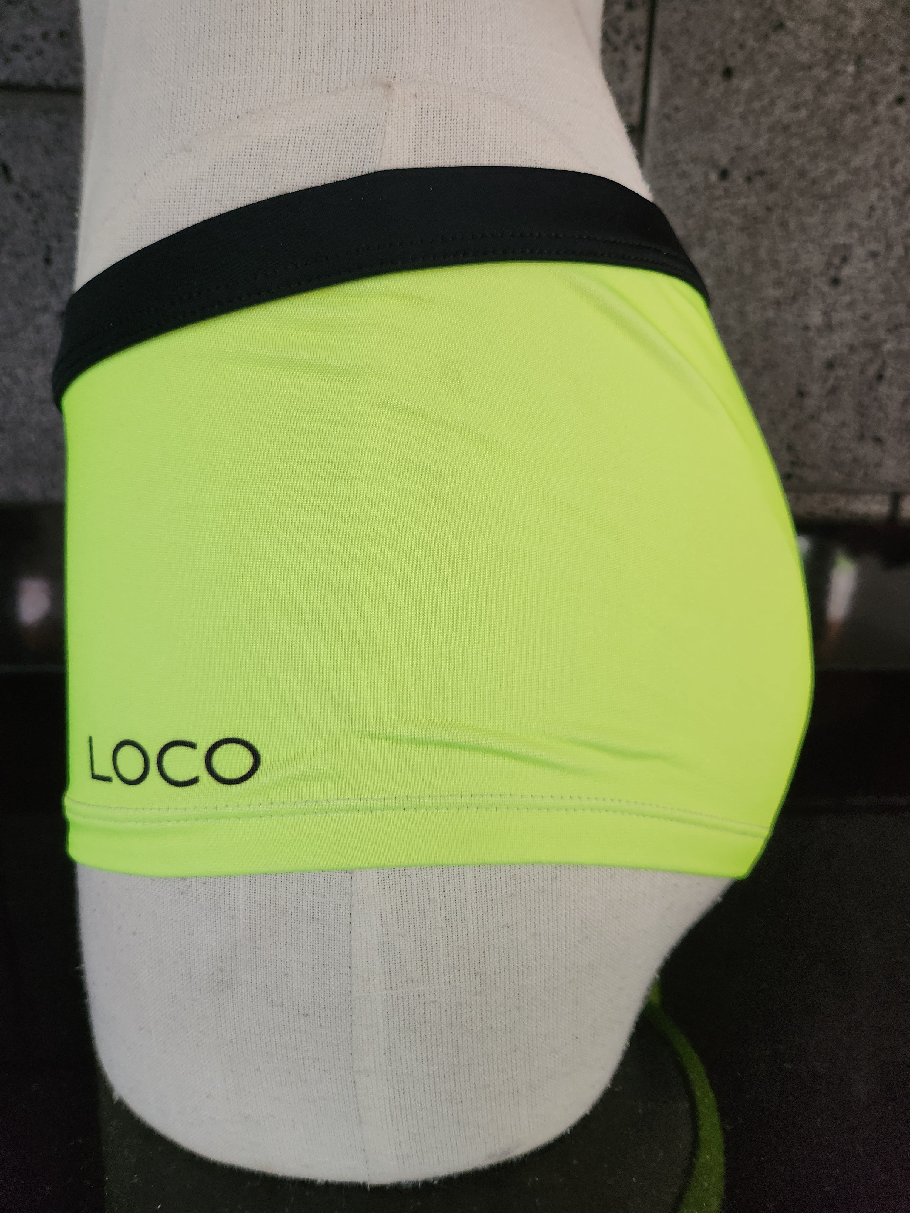 Loco Boutique Neon Black Piping Banded Waist Boyshort Swim Bottom