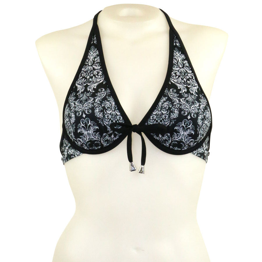Damask Tie Back Underwire - Loco Boutique