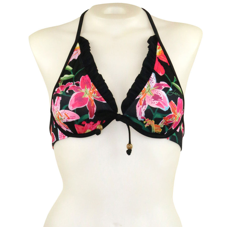 Tropical Orchid Ruffle Embellished Underwire - Loco Boutique
