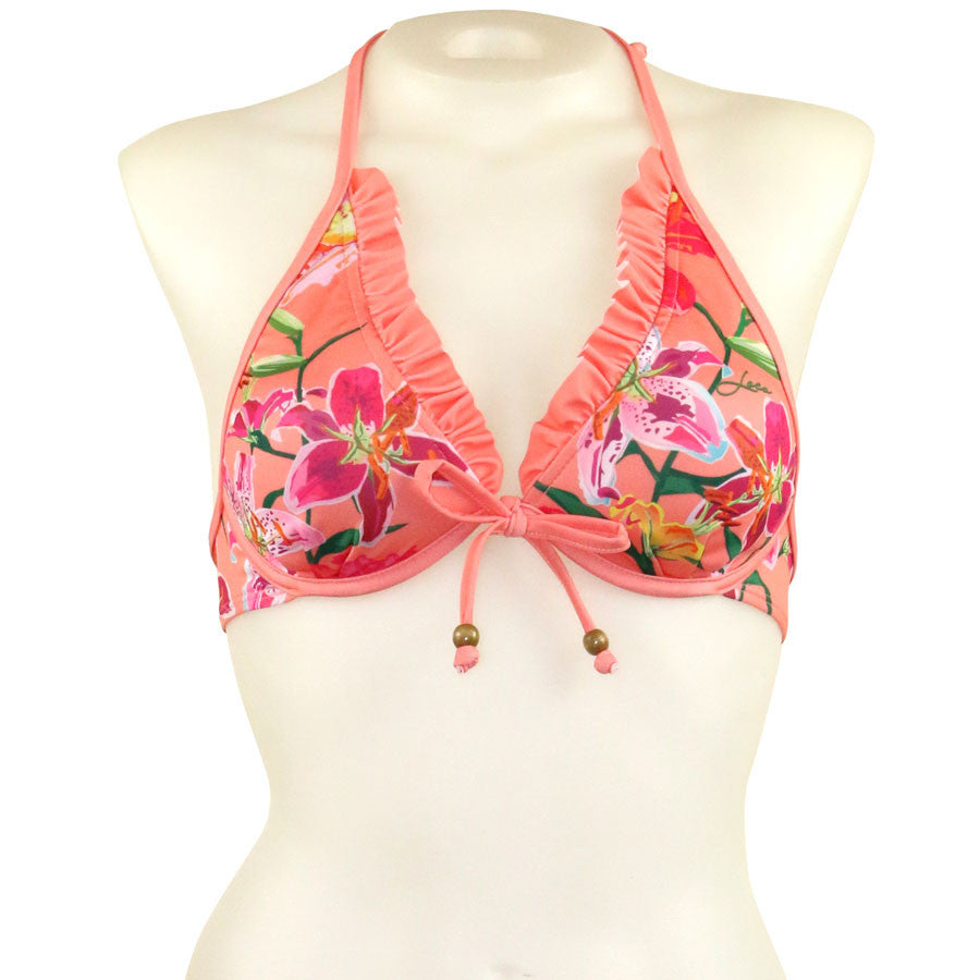 Tropical Orchid Ruffle Embellished Underwire - Loco Boutique