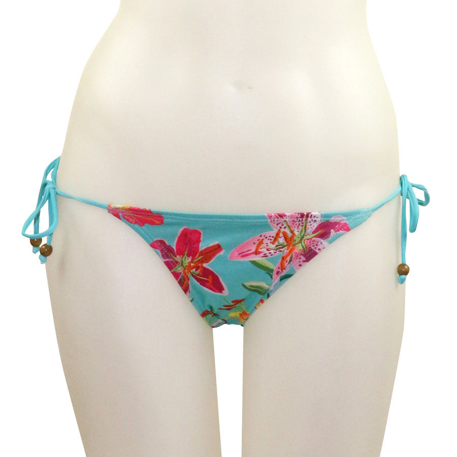 Tropical Orchid Cinched Back Side Ties - Loco Boutique