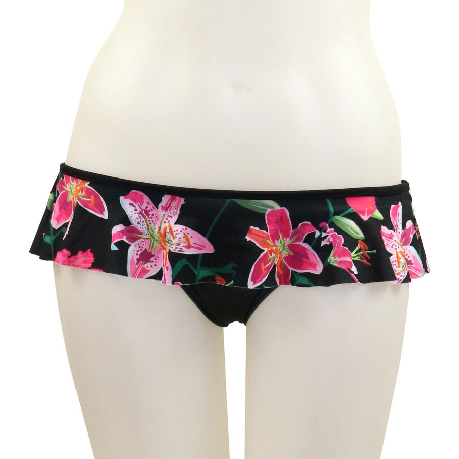 Loco Boutique Woman's Tropical Orchid Skirted Bikini Bottom - Loco Boutique