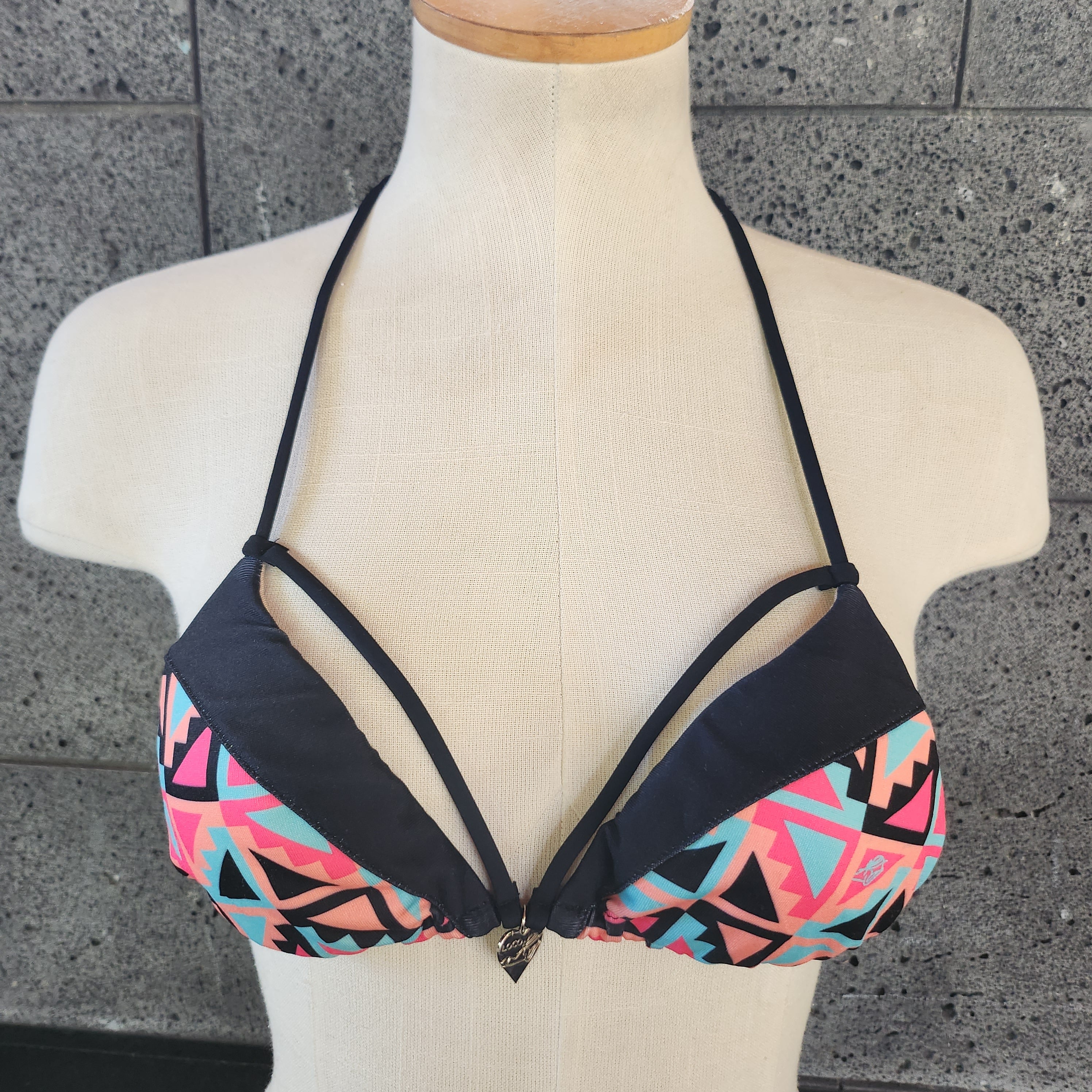 Loco Boutique Step Geo Strappy Front Triangle Top