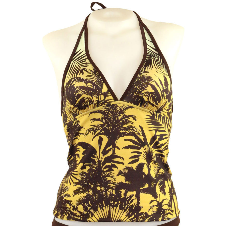 Shadow Stripe Reversible Halter Tankini - Loco Boutique