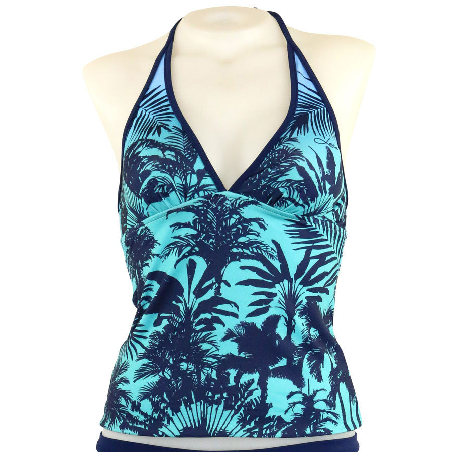 Shadow Stripe Reversible Halter Tankini - Loco Boutique