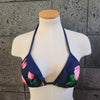 Loco Boutique Loco Roses Flounce Triangle Top - NAVY / XS