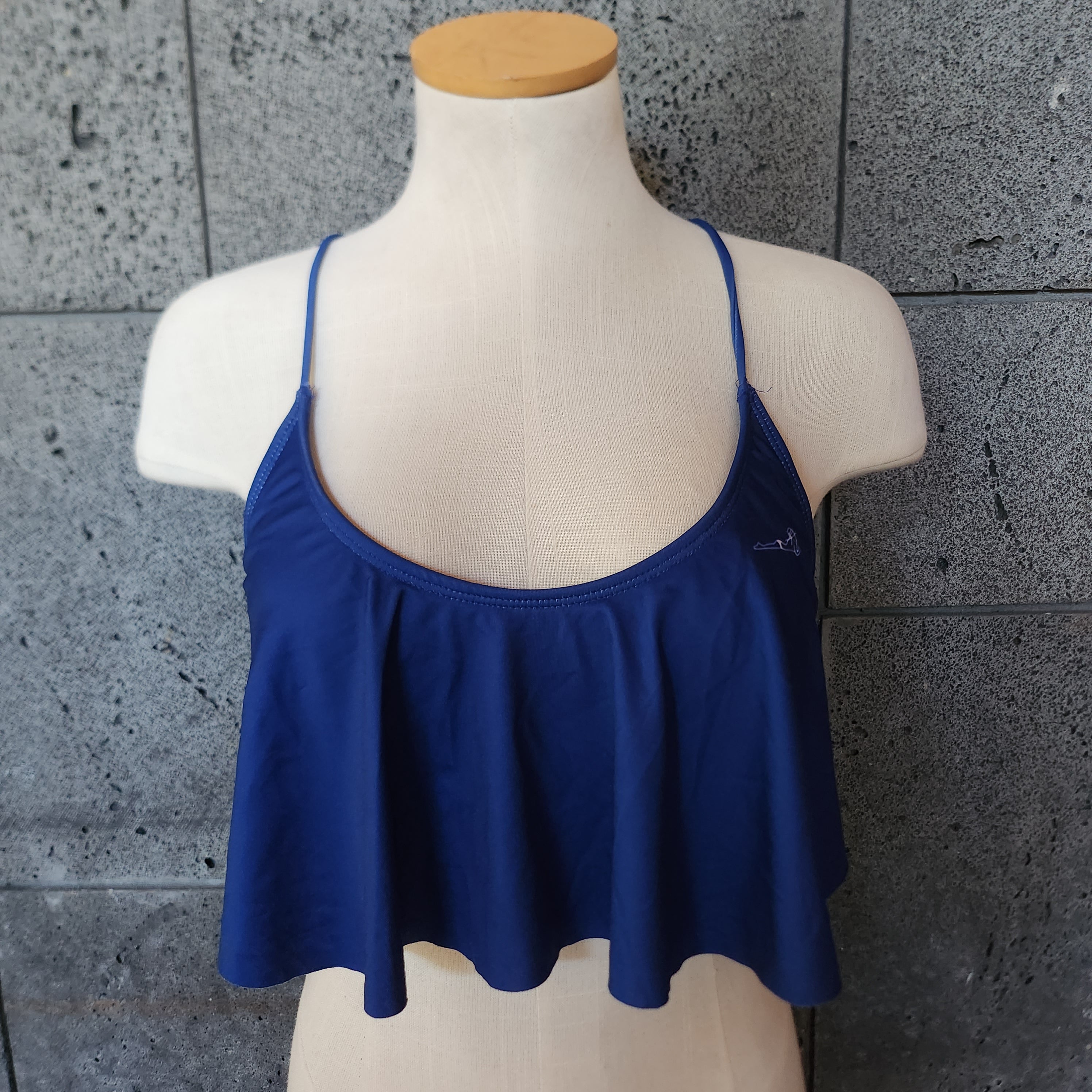 Loco Boutique Solid Logo Flounce Crop Top