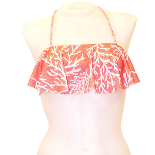 Loco Boutique Coral 2.0 Long Flounce Bandeau Bikini Top