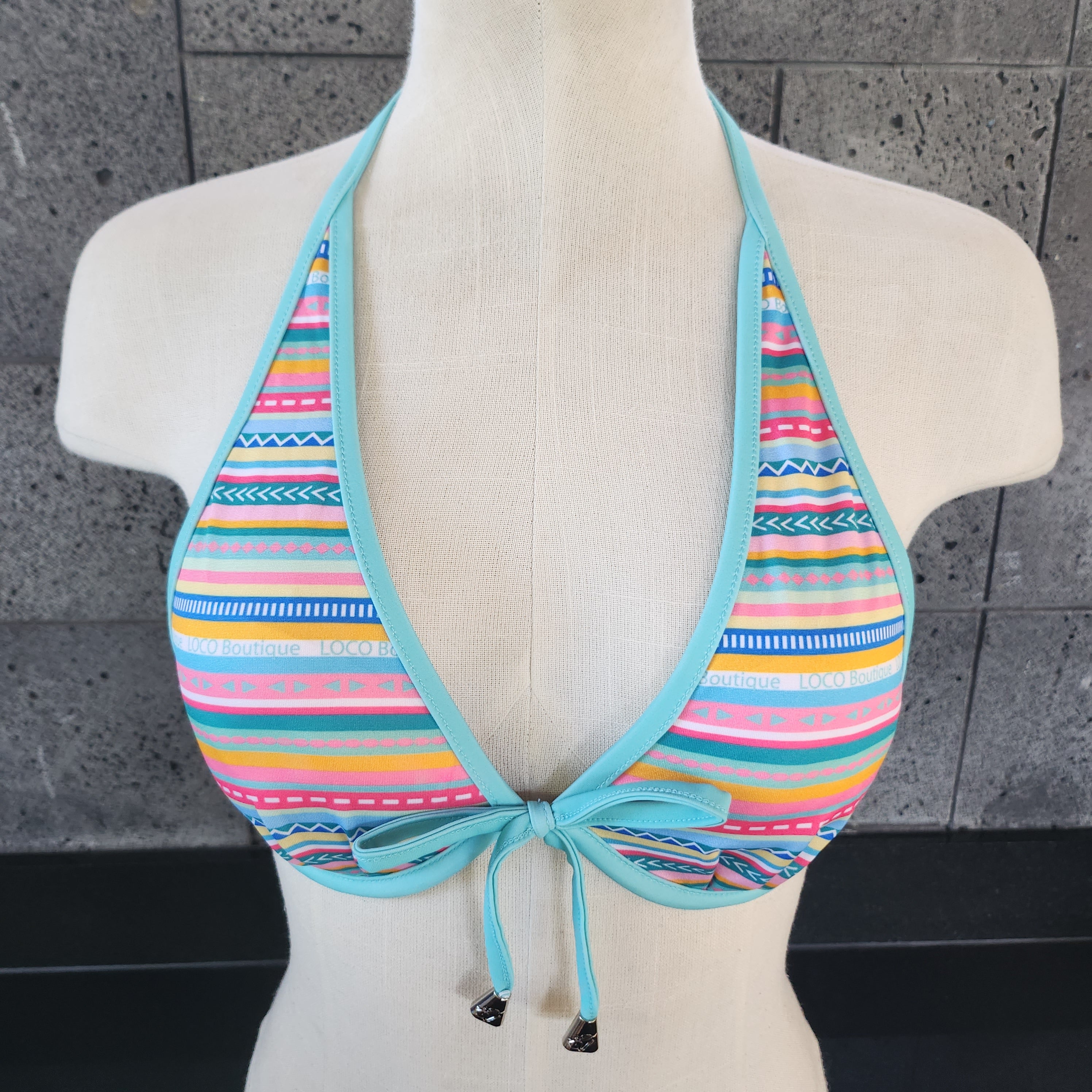 Loco Boutique Vitamin Stripe Tie Back Underwire