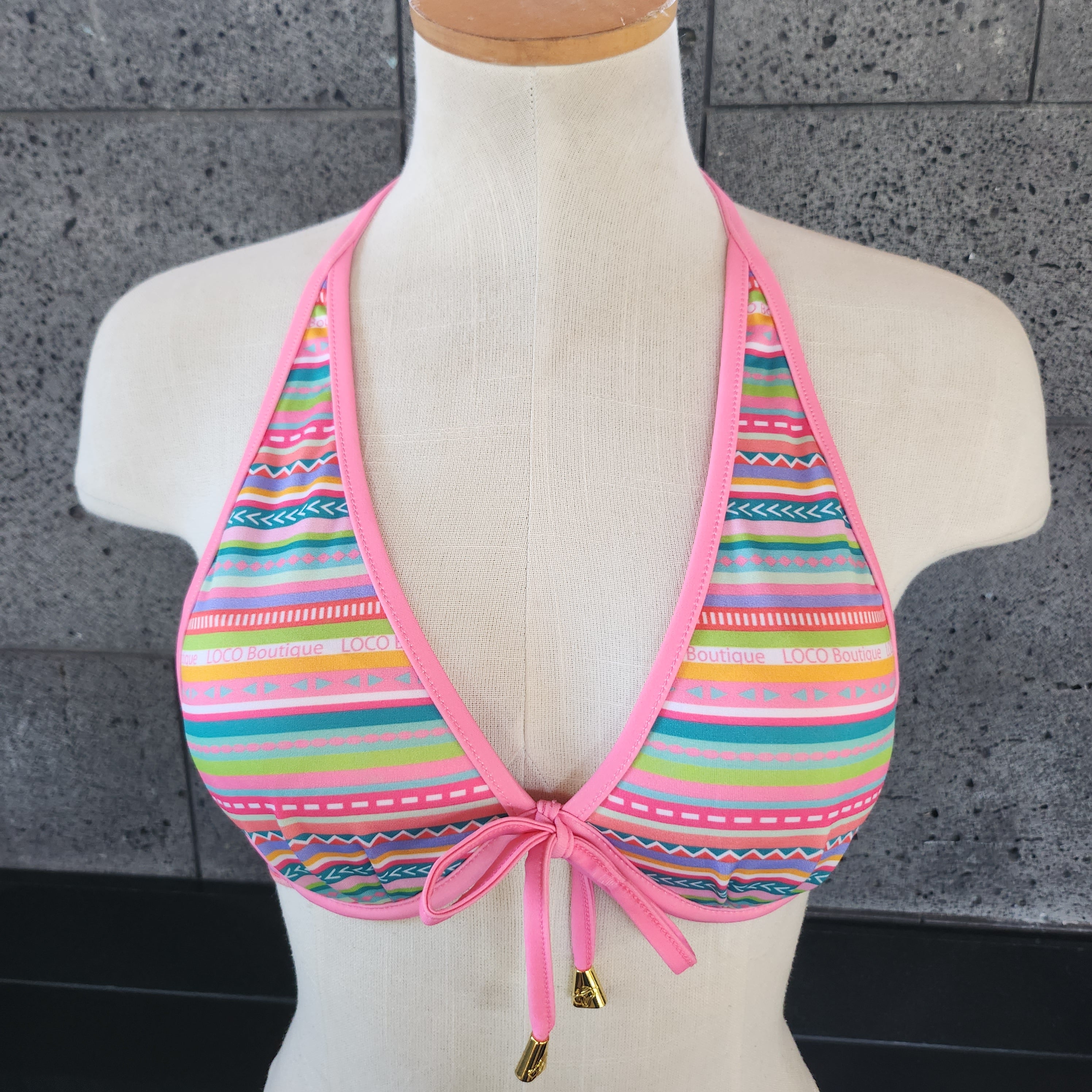 Loco Boutique Vitamin Stripe Tie Back Underwire