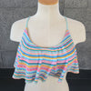 Loco Boutique Vitamin Stripe Flounce Crop Top - MINT / S