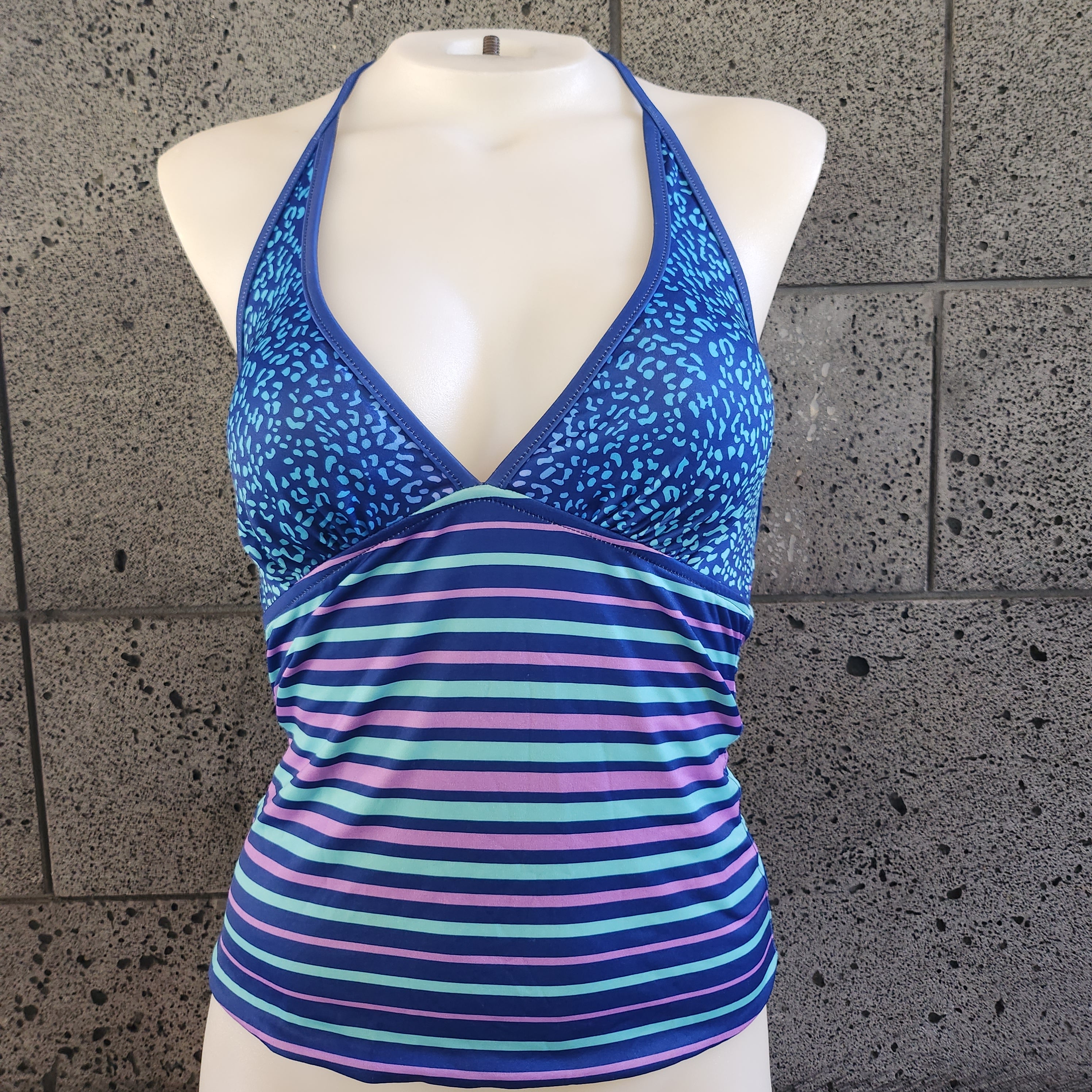 Loco Boutique Pastel Jungle Reversible Halter Tankini