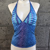 Loco Boutique Pastel Jungle Reversible Halter Tankini - LIGHTNAVY / S