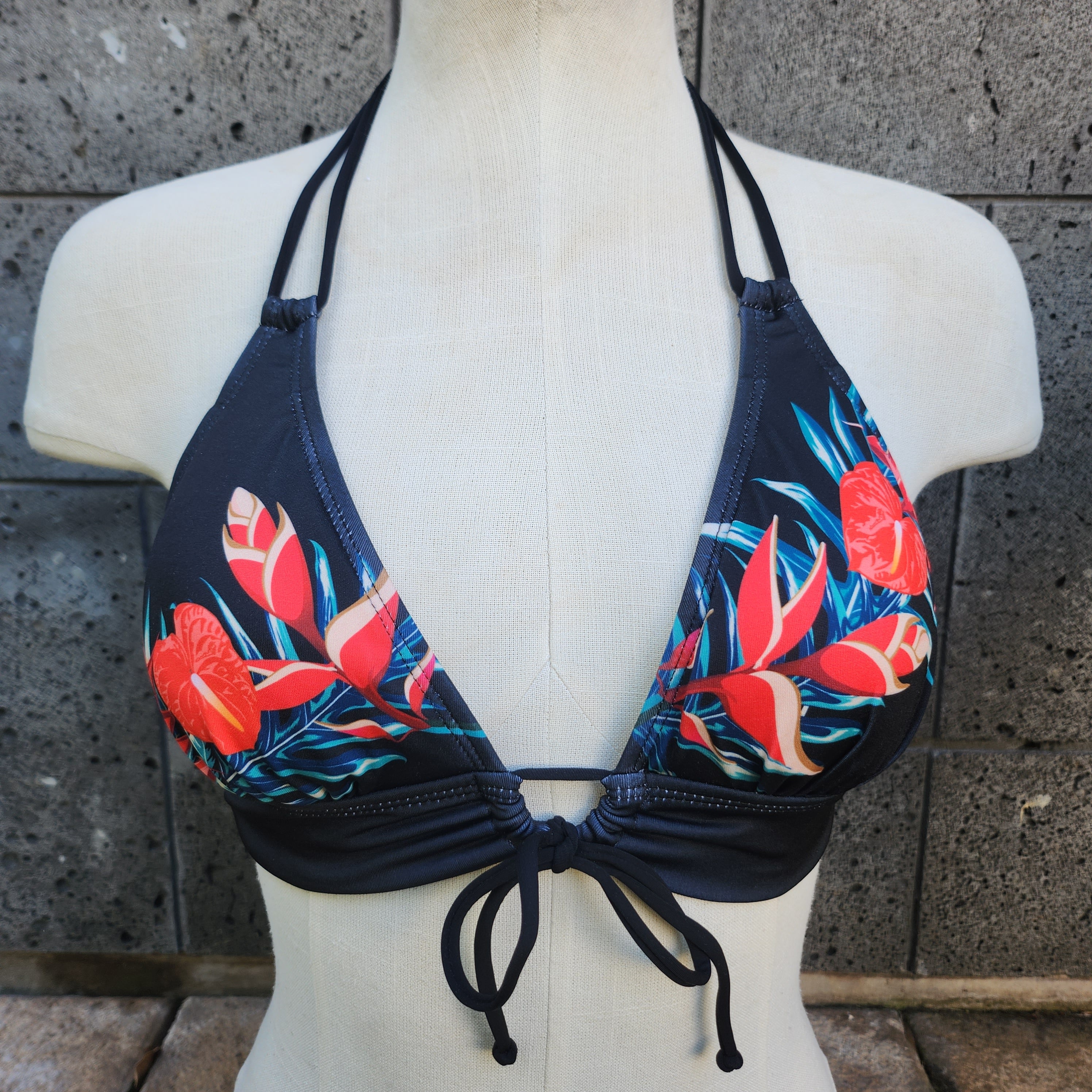 Loco Boutique Retro Hawaii Keyhole Front Banded Chest Bikini Top