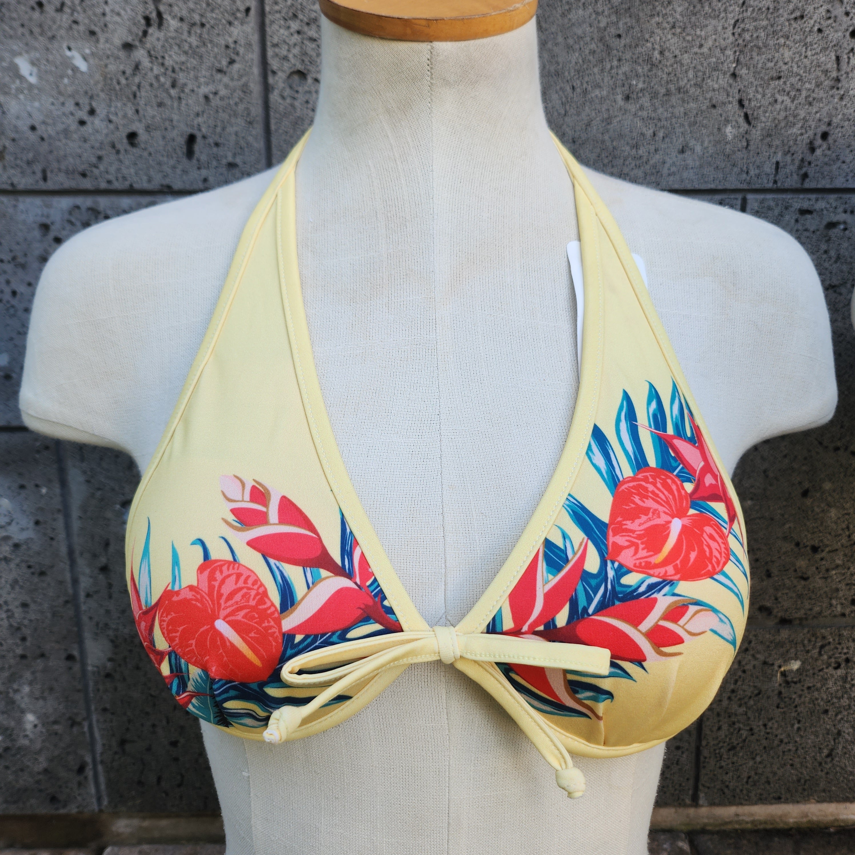 Loco Boutique Retro Hawaii Tie Back Underwire Bikini Top