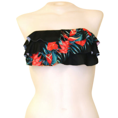 Retro Hawaii 3-Tier Flounce Bandeau Top - Loco Boutique