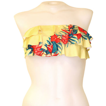 Retro Hawaii 3-Tier Flounce Bandeau Top - Loco Boutique