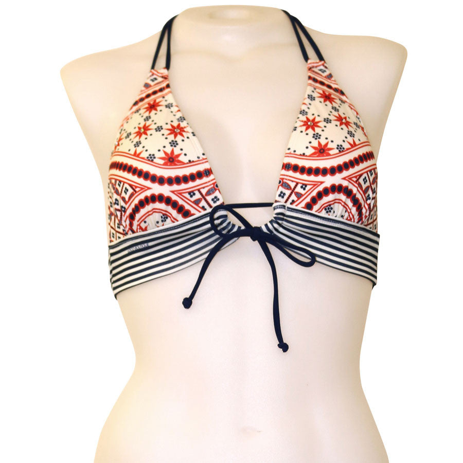Loco Boutique Batik Stripe Keyhole Front Banded Chest
