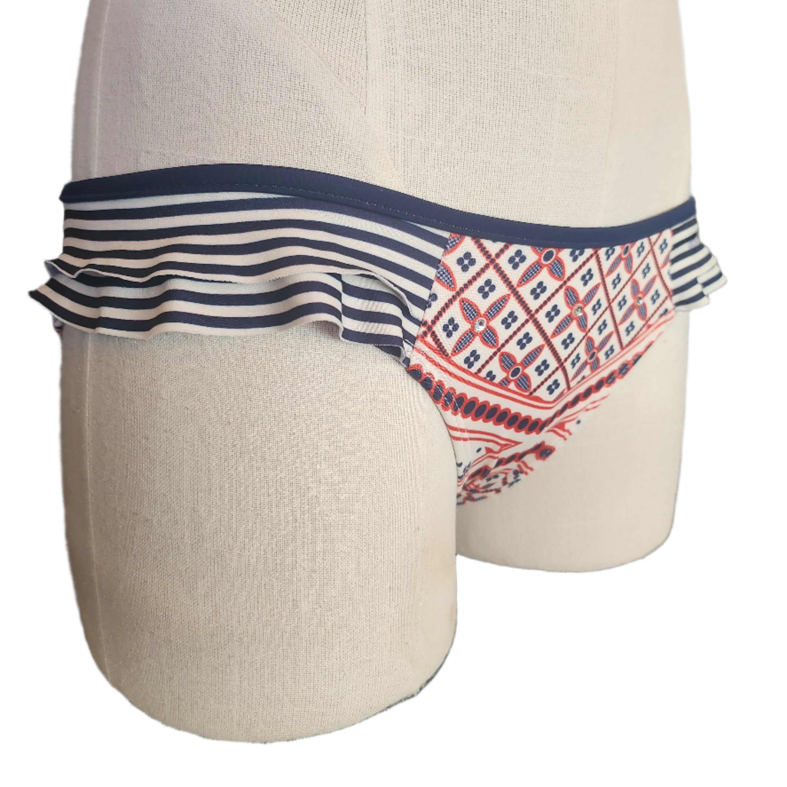 Loco Boutique Batik Stripe Double Sided Ruffles