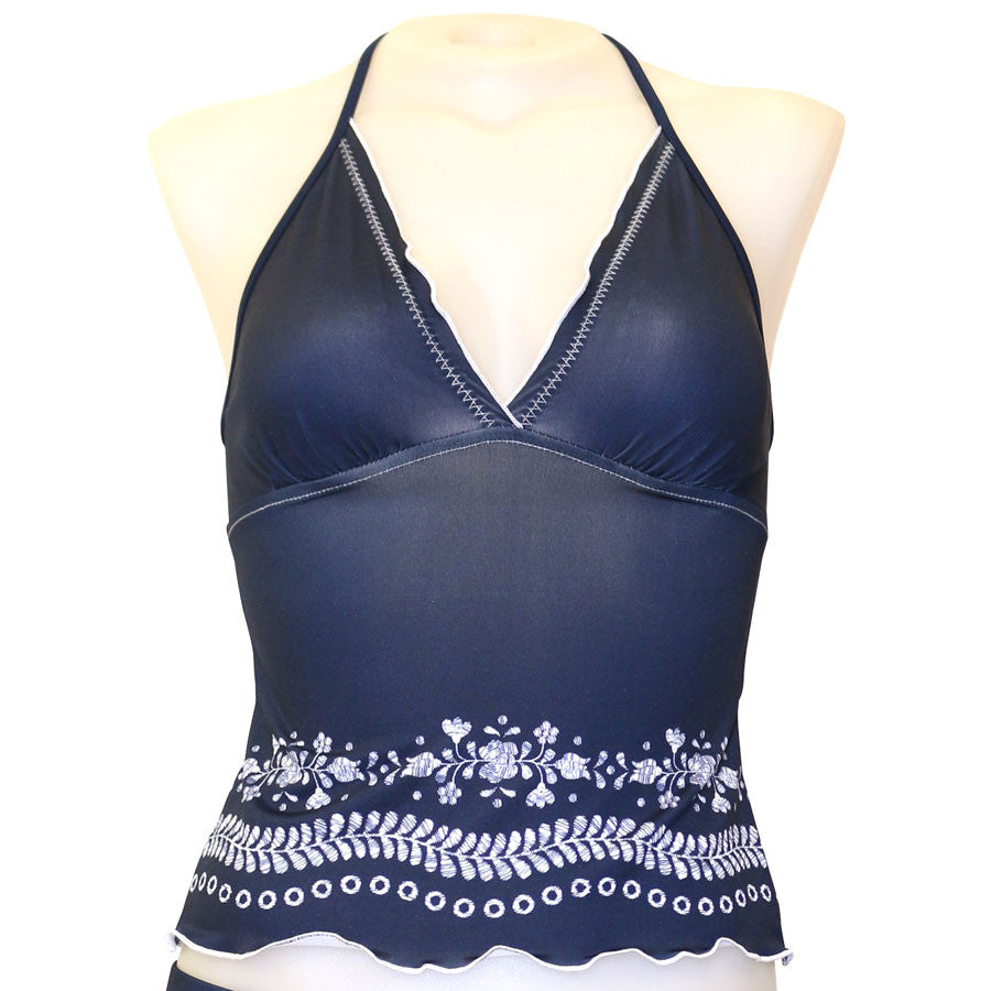 Loco Boutique Loco Broidery Ruffle Tankini Top