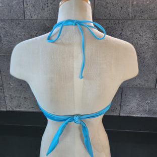 Loco Boutique Woman's Solid Logo Long Flounce Bandeau Bikini Top