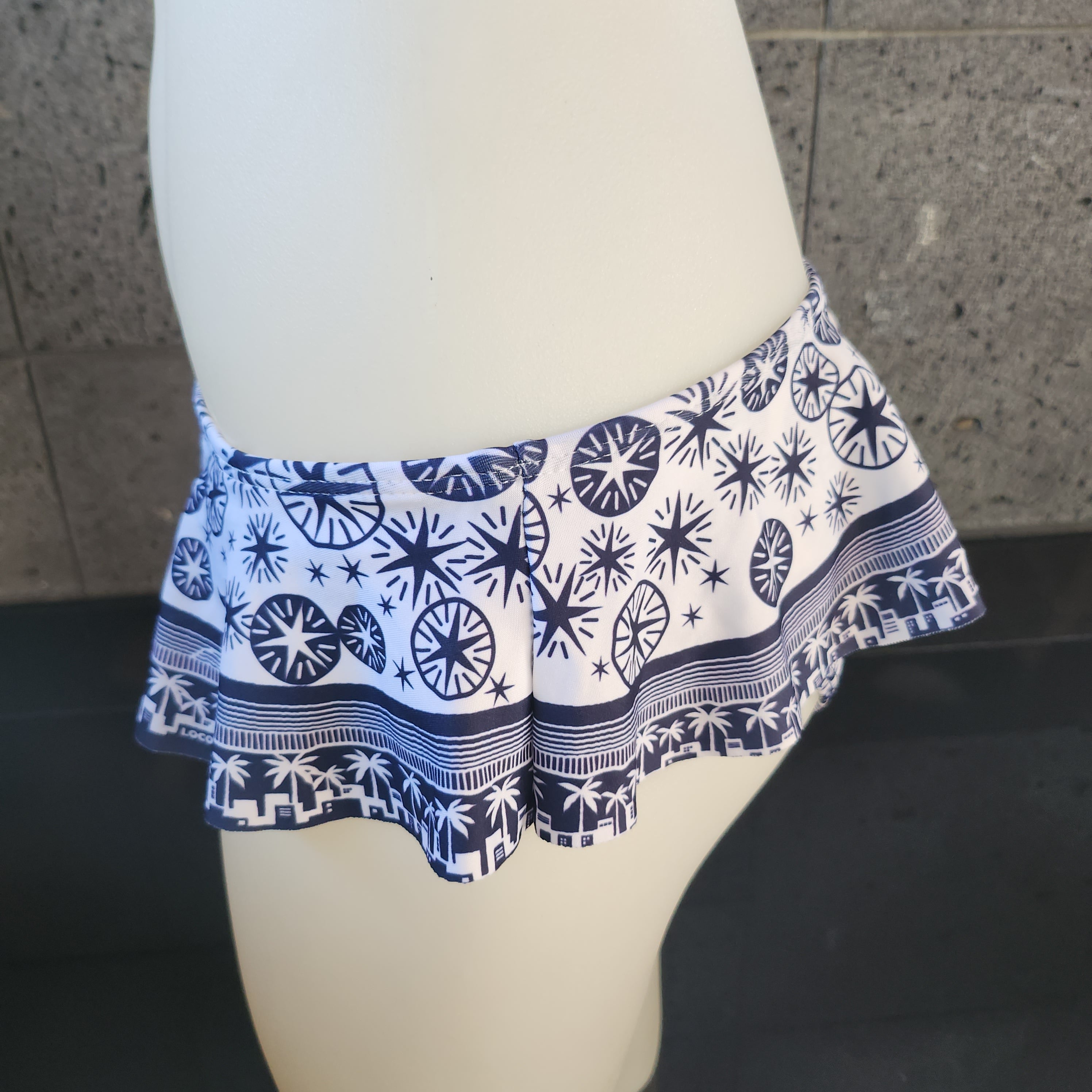 Loco Boutique Woman's Waikiki Fireworks Skirted Bikini Bottom