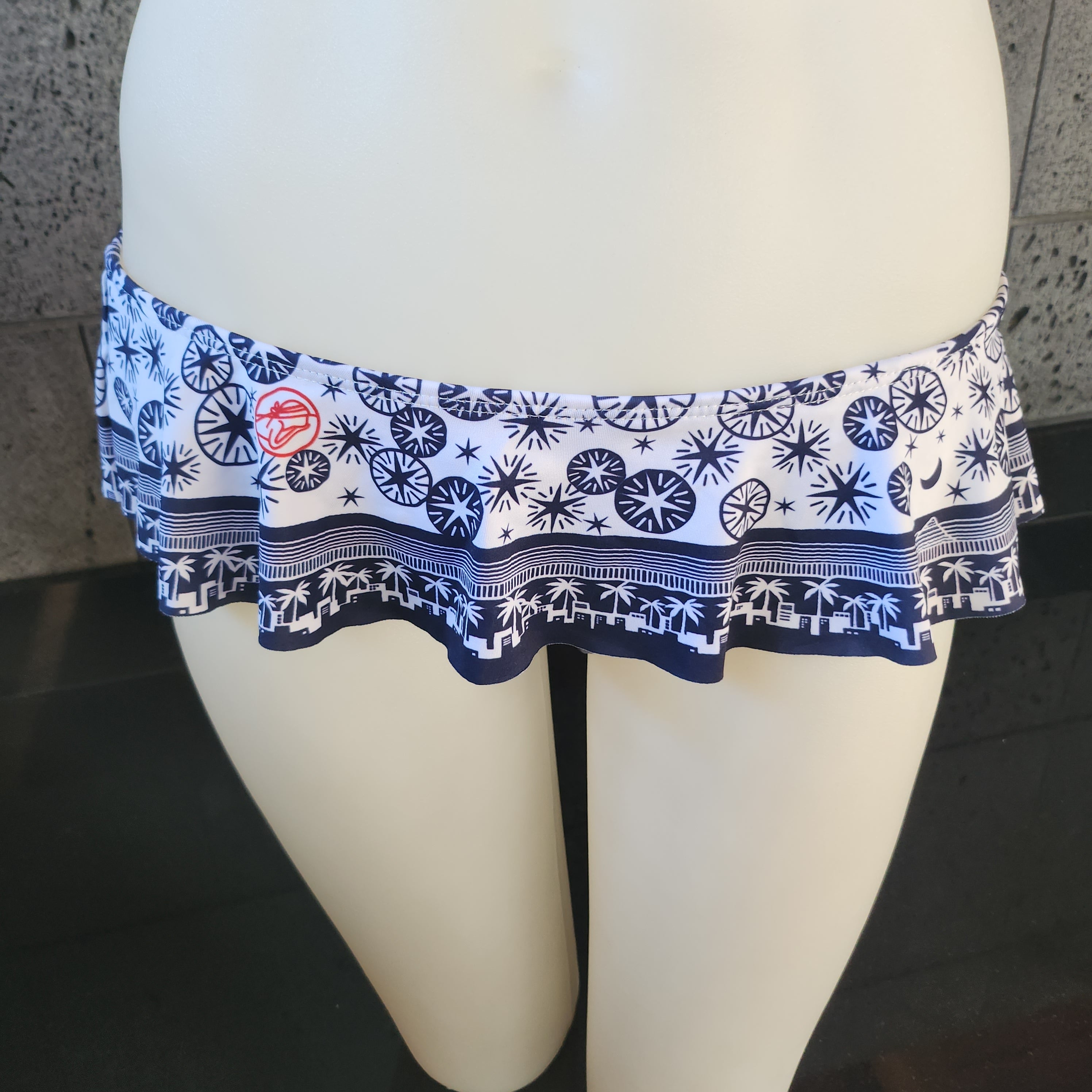 Loco Boutique Woman's Waikiki Fireworks Skirted Bikini Bottom