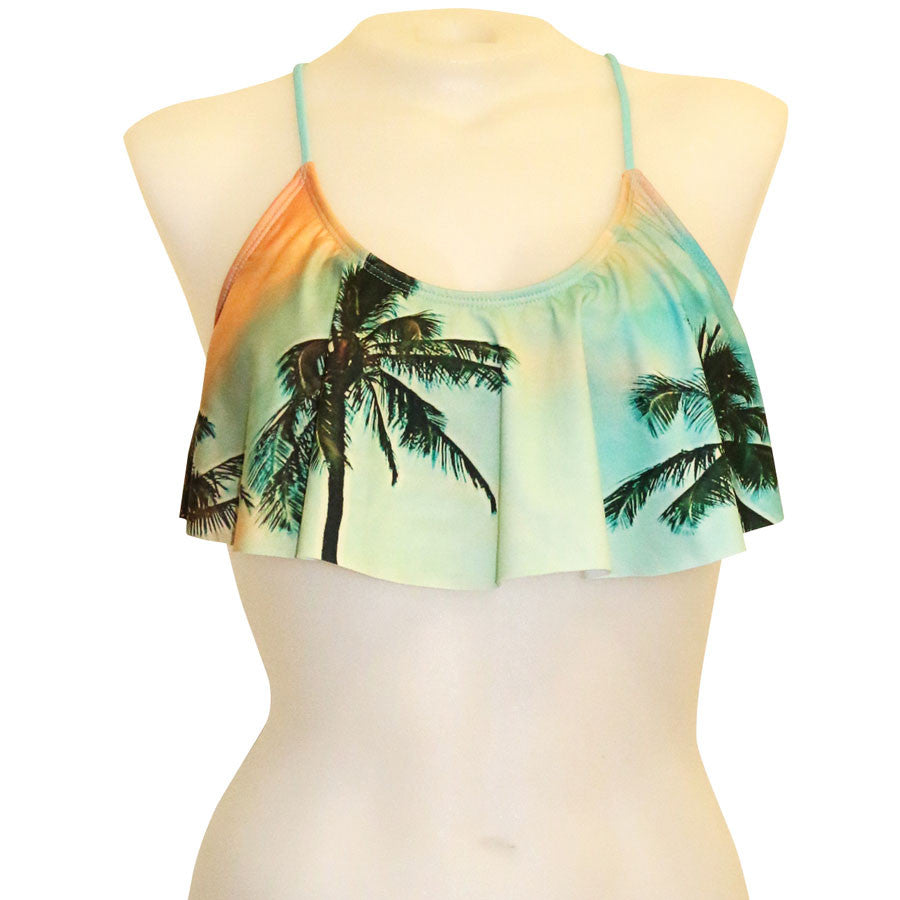 Palm Photo Flounce Crop Top - Loco Boutique