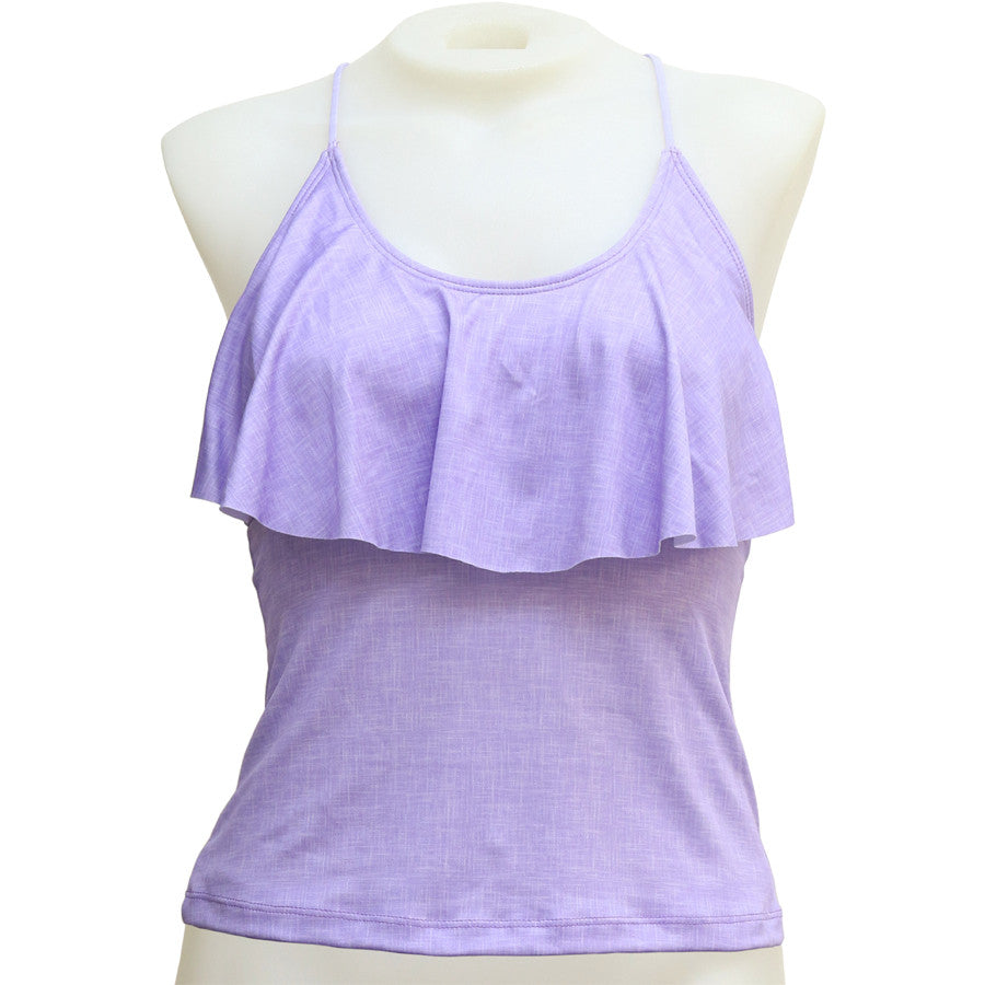 Loco Boutique Linen Flounce Front Tankini
