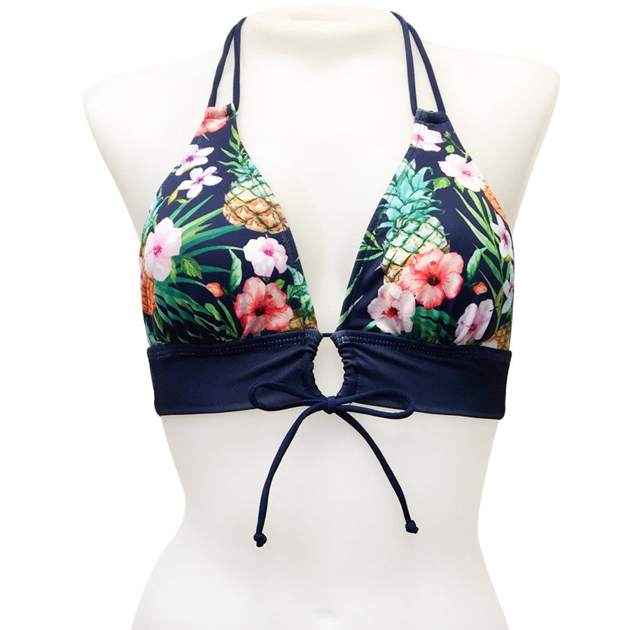 Pine and flower swimwear top