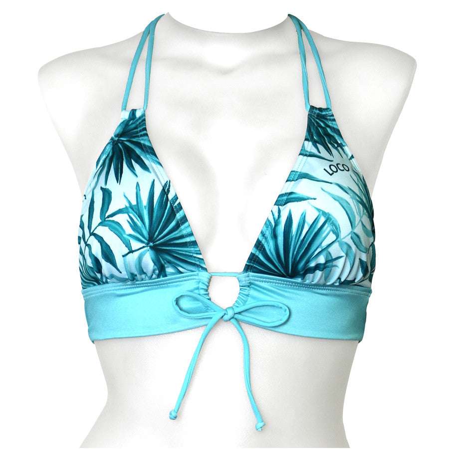 Loco Boutique Tropical Leaves Keyhole Front Banded Chest