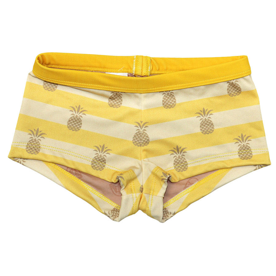 Gold Pineapple Kid's 1-inch Banded Boyshorts - Loco Boutique
