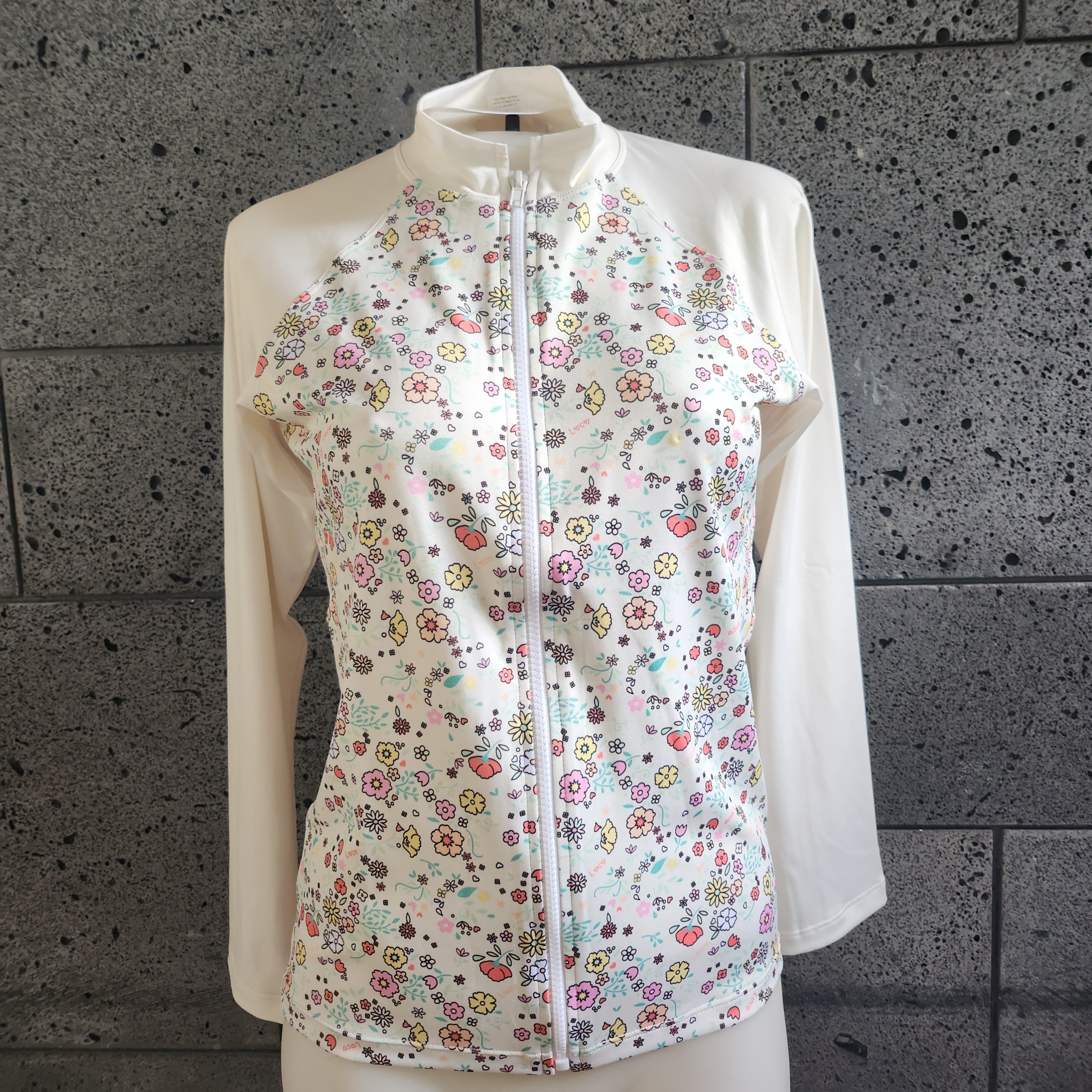 Loco Boutique Little Blossoms Zipper Front Rashguard