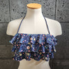 Loco Boutique Little Blossoms 3-Tier Flounce Bandeau Bikini Top - NAVY / XS