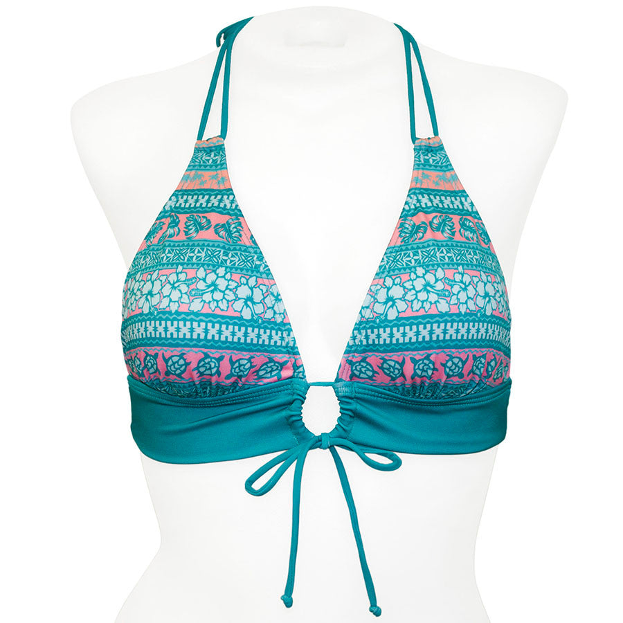 Hawaiian Pattern Keyhole Front Banded Chest - Loco Boutique