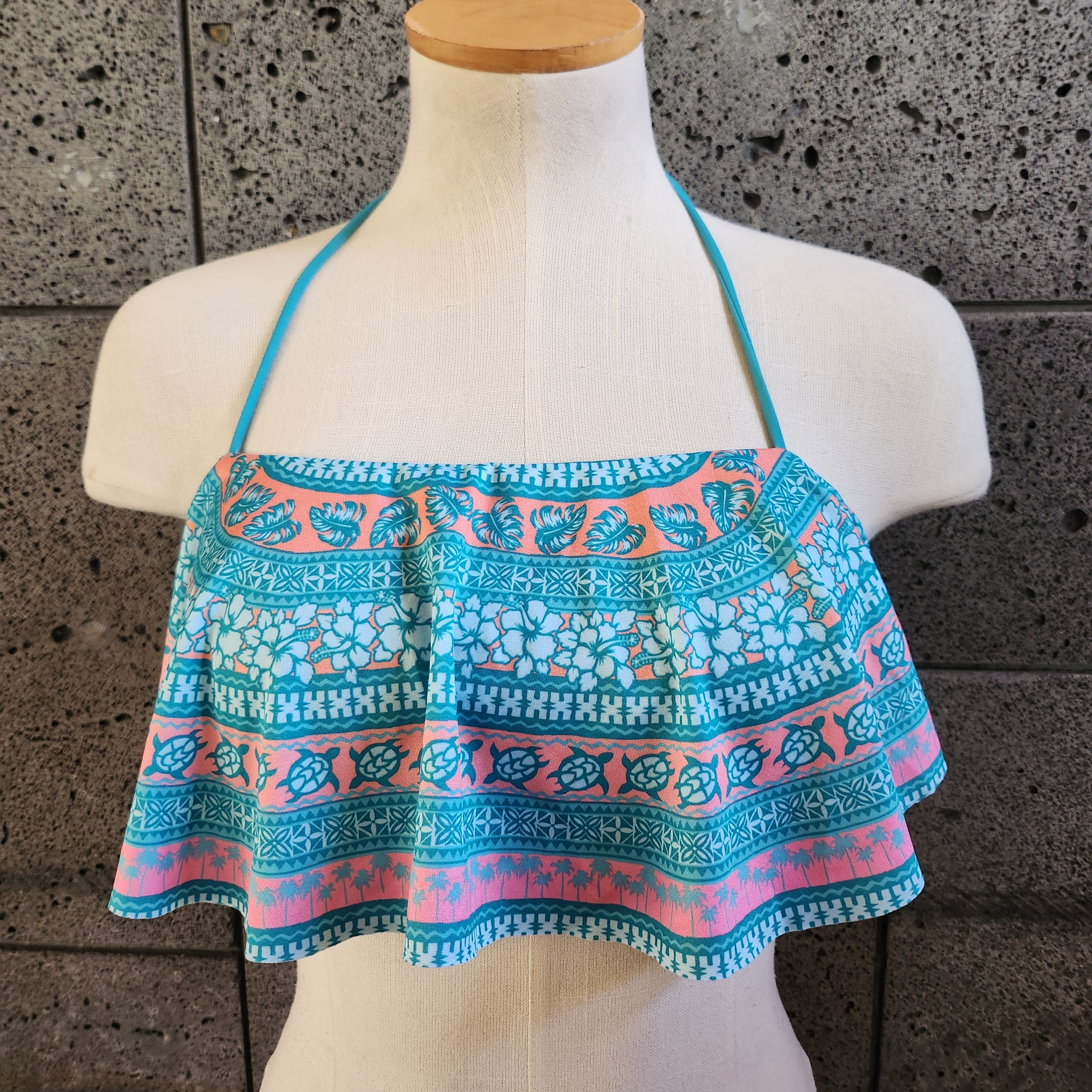 Loco Boutique Hawaiian Pattern Long Flounce Bandeau