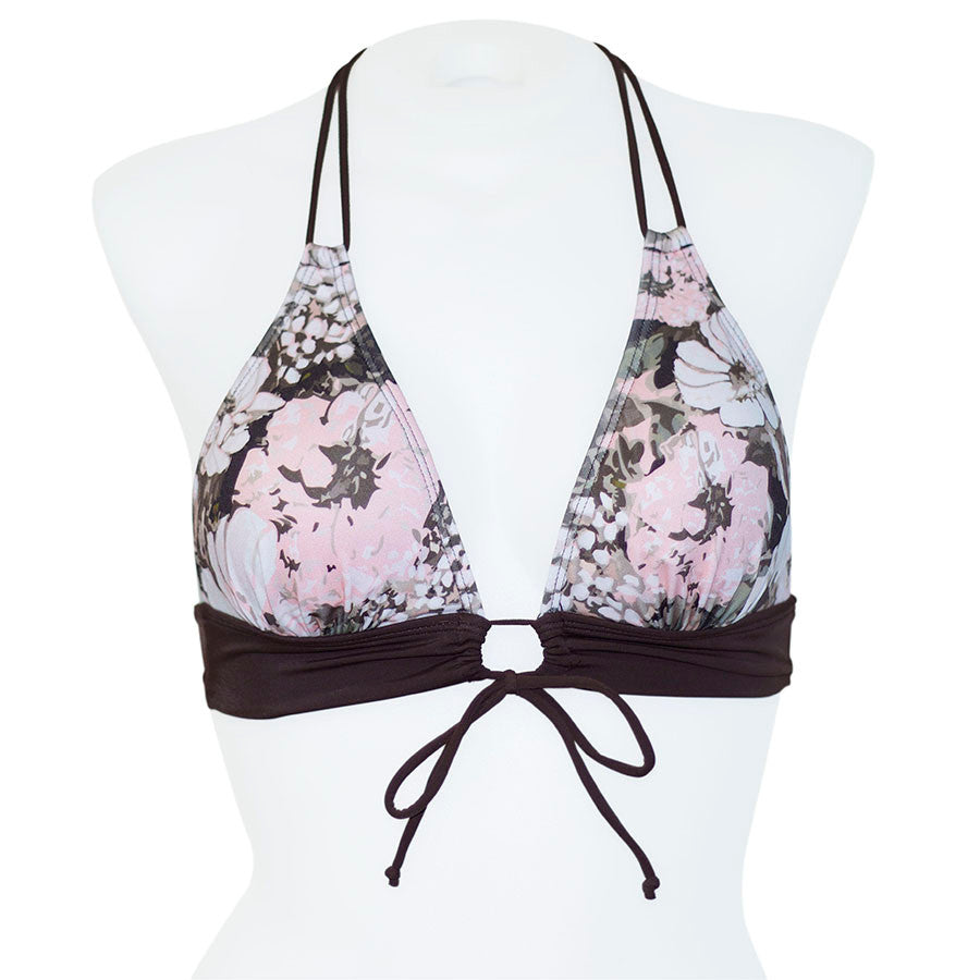 Warm Flower Keyhole Front Banded Chest