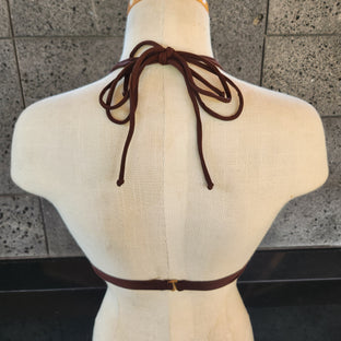 Loco Boutique Woman's Warm Flower Keyhole Front Banded Chest Bikini Top