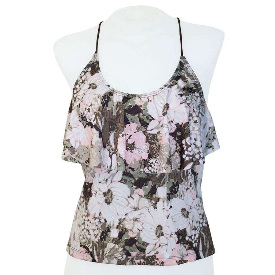 Loco Boutique Warm Flower Flounce Front Tankini