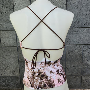 Loco Boutique Warm Flower Flounce Front Tankini