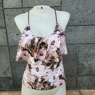 Loco Boutique Warm Flower Flounce Front Tankini