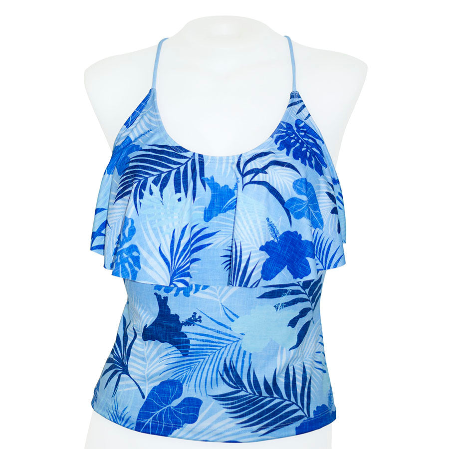 Loco Boutique Antique Blue Flounce Front Tankini