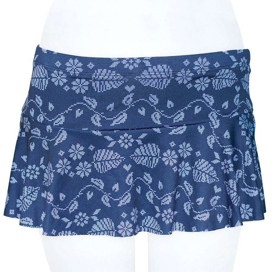 Loco Boutique Floral Stitch Flared Skort